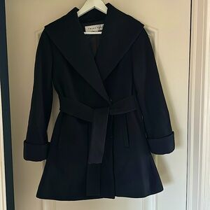 Trina Turk Black Wool Cashmere Coat 2P